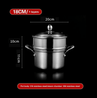 وعاء حساء سميك غير لاصق فولاذ مقاوم للصدأ بخار منز...