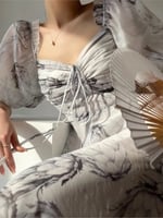 2023 فستان حفلات ميدي فرنسي أنيق غير رسمي جديد شيك...