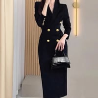 بدلة نسائية فرنسية مع تنورة ملفوفة بالأرداف ، نمط...