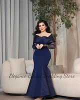 فستان نسائي بأكمام طويلة مكشوف الأكتاف ، فستان حفل...