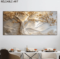 رسم علي قماش زهره شجره بيضاء صور فنيه جداريه ملصقا...