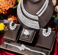 مجموعة مجوهرات هندية وأفارقية فاخرة للنساء ، حفل ز...