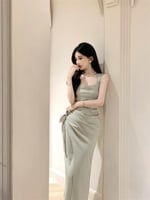 Ezgaga فساتين مزاجه النساء النمط الفرنسي شيك ساحة...