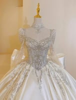 الحلو ساحة طوق الساتان فستان الزفاف ، حجم كبير ، م...