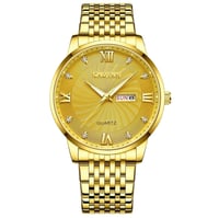 ساعة رجالي فاخرة ذهبية من CADVAN من الفولاذ المقاو...