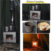 موقد قابل للطي يعمل بحرق الأخشاب للتخييم ، موقد حط...