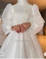 Ciynsia-A-Line حجاب فستان زفاف مسلم للعروس ، أكمام...