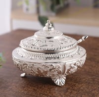 الشمال مطلية بالذهب المعادن التوابل جرة نحت زهرة ا...