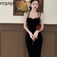 Ezgaga خمر السباغيتي فستان بحزام المرأة الفرنسية ن...