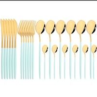 16 قطعة/المجموعة الذهب أواني الطعام مجموعة مرآة ال...