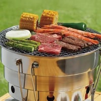 شواية محمولة خارجية قابلة للطي للشواء ، حفرة نار م...