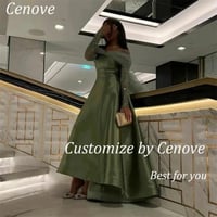 فستان سهرة طويل وربطة عنق على شكل حرف a من Cenove...