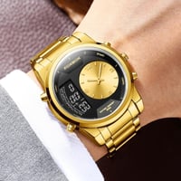 LIGE-Men ساعة كوارتز رقمية مقاومة للماء ، ساعات مع...