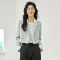 VIMLY-سترة نسائية أنيقة ، معطف قصير فضفاض طويل الأ...
