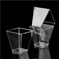 أكواب موس بلاستيكية للاستخدام مرة واحدة ، سلم شفاف...