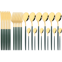 16 قطعة/المجموعة الذهب أواني الطعام مجموعة مرآة ال...