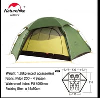 Naturehike سحابة الذروة 2 الناس خيمة خفيفة 2 أشخاص...