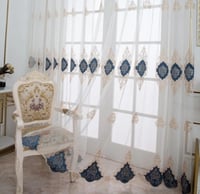 ستارة شاش مطرزة على الطراز الأوروبي ، شاشة نافذة ،...