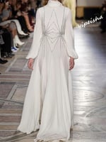 فساتين سهرة شيفون بحجر الراين ، بسيطة على شكل خط ،...