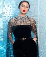 مناسبة خاصة فساتين حفلة موسيقية مخملية سوداء بذلة...