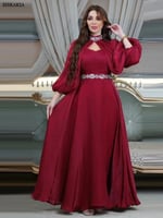 ستان فستان مسلم للنساء اتنين قطعه مجموعه الماس الج...