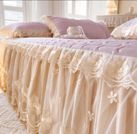 المفرش الصيفي الأنيق الليثي علي السرير تنورة السري...