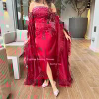 فساتين سهرة حمراء عتيقة من Eightree بدون حمالات بش...