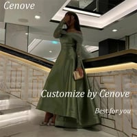 فستان سهرة طويل وربطة عنق على شكل حرف a من Cenove...