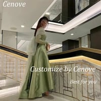 فستان سهرة طويل وربطة عنق على شكل حرف a من Cenove...