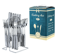 أدوات مائدة من الفولاذ المقاوم للصدأ بنمط مطرقة خف...