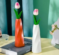 المنزل DIY بها بنفسك البلاستيك زهرة زهرية بيضاء تق...