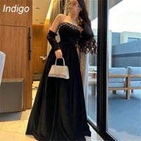 نيلي-فساتين سهرة مزين بالخرز بدون حمالات للنساء ،...