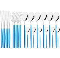 16 قطعة/المجموعة الذهب أواني الطعام مجموعة مرآة ال...