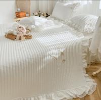 أنيقه الزهور الصناعيه مبطن غسلها القطن الدانتيل