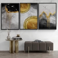 طقم من 3 لوحات جدارية مودرن فن تجريدي