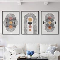 طقم من 3 لوحات جدارية مودرن للصالة