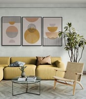 طقم من 3 لوحات جدارية مودرن فن تجريدي