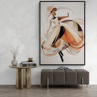 لوحة فن تجريدي تجسيد امراءة بفستان