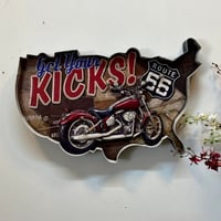 لوحة جدارية مضيئة بالبطارية شكل دراجة نارية