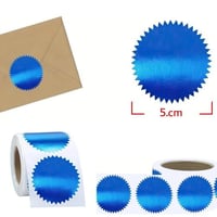 استيكر أزرق رول للختم البارز على الورق