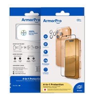 بكج ArmorPro ثلاثة في واحد (كفر حماية شفاف + حماية...