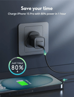 راڤ باور شاحن جداري GaN بمنفذ USB-C بقوة 30W – أسو...