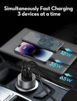 راف باور - شاحن سيارة منفذين تايب سي ومنفذ يو اس ب...