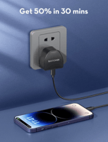 راف باور - فيش جداري بمنفذ تايب سي بقوة 20 واط - ا...