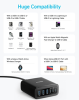 أنكر - منصة شحن مكتبي 6 منافذ 112 واط Anker Fast D...