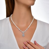 طقم البريق العربي لون فضي وأحجار الزيركون الماسية