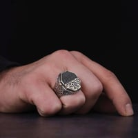 خاتم فضه رجالي بالاسم - فضة عيار 925 - خاتم أصالة