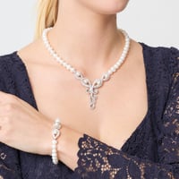 طقم إشراقة - طقم لؤلؤ طبيعي زراعي - فضة عيار 925