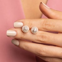 حلق مدور من الفضة عيار 925 - حلق العنود