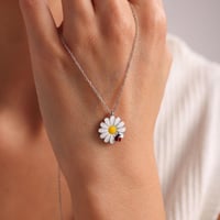 قلادة فضة 925 قلادة الدعسوقة اللون الفضي